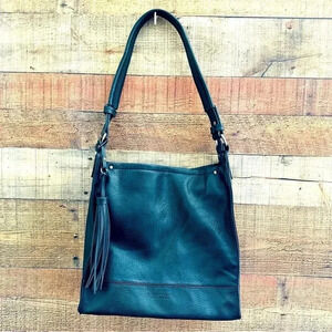 NWOT Sondra Roberts Leather Squared Hobo Bag With Tassel